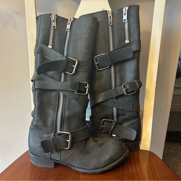 Dolce Vita Marlo Tall Zip Buckle Biker Boot Sz 7 - Picture 11 of 13